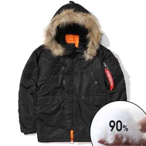 Męskie kurtki Nowe Martin N3B White Duck Down Pilot Jacket Men Wojskowe wyściełane płaszcze na zimno -pyszne wiatroodporne ciepłe wiatrobreakel231209