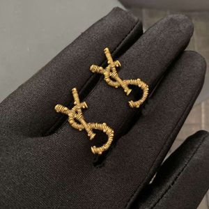 Orecchini a bottone firmati Orecchini d'amore per donna Marca Semplici lettere Y Oro 925 Anello in argento con diamanti Orecchini da donna Gioielli Orecchini a bottone