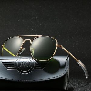 Sunglasses With Case Aviation AO Men Designer Sun Glasses For Male American Army Military Optical Glass Lens Carton237V