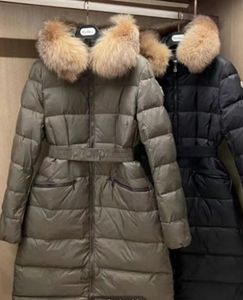 ダウンジャケットジャケットデザイナー冬のコートクロスボーダーニュージャケットレディースロング韓国語バージョン膝の上の毛皮の襟の厚いスリムコート高品質Z6