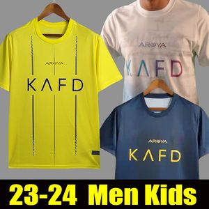 Maglie da calcio Al Nassr FC Ronaldos 2023 2024 Home giallo via 23 24 CR7 Talisca Al-Nassr terzo kit da uomo per bambini Maglia da calcio