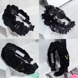 Luxo headbands marca carta diamante moda designer faixa de cabelo ornamento cristal strass feminino senhoras bandana acessórios presente natal