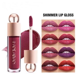 Handaiyan Schimmer-Lipgloss-Tube, Feuchtigkeitscreme, Antihaft-Becher, langlebiger, wasserfester Make-up-Luxus-Lipgloss