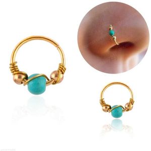 Burun halkaları saplamalar 12 mm moda retro yuvarlak boncuklu halka burun delikli kasnak gövdesi piercing mücevher septum tıklatma dudak tragus damla dağıtım