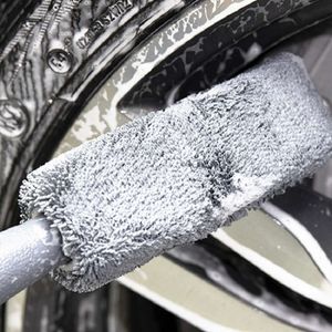 Ny biltvättborste Mikrofiber däckskrubberhjulfälgborste bagageutrymme Motorcykel Damm Borttagare som beskriver rena verktygsbilrengöringsverktyg