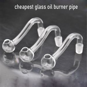 Tubi per bruciatore a olio in vetro di alta qualità più economici Tubi per fumatori 10mm 14mm 18mm Maschio per Dab Rig Water Bubbler Bong Adattatore Bent Banger Nails Dabbler Tools