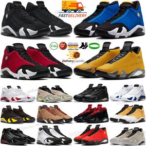 With box 14s mens Basketball Shoes jumpman 14 Black White Ginger candy cane Winterized gym red Blue desert sand defining moments Hyper Royal trainers sports sneakers