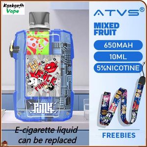 Originalauthentische ATVS-Kriegsschiff 7000 Puffs Austauschbarer E-Liquid, wiederaufladbar, elektronische Zigarette mit Display 5% Puff 7k Vaper 7K Puff Vape