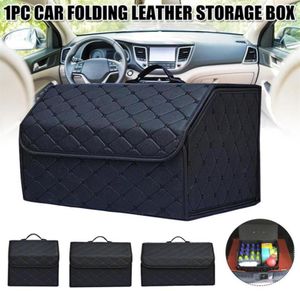 Bil Storage Bag PU Leather Trunk Organizer Box Bags Folding Car Trunk Stowing Portable Boxes GQ286T3025082