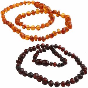 Pendant Necklaces Baby Baltic Amber Necklace 33cm Child Teething Handmade Natural Irregular Beads Jewelry Anti Inflammatory Gift 231208