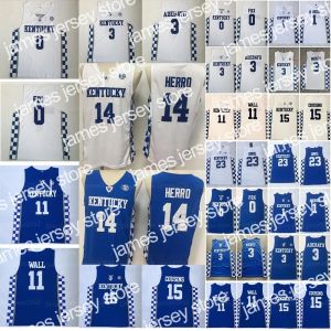 Koszulki do koszykówki Kentucky Wildcats 0 De'aaron Fox College Basketball Jerseys Devin 1 Booker 3 Edrice Ado Tyrese Maxey John Wall Anthony 23