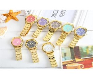 New Brand 3 Eyes Gold Geneva Casual Quartz Watch Women Stainless Steel Dress Watches Relogio Feminino Ladies Clock Whole251n7451131