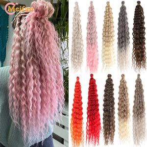 Perucas sintéticas Meifan Crochet Cabelo Wate Ondulado Encaracolado Sintético Faux Locs Tranças para Mulheres Ombre Dreadlocks Pré-Looped Trança Cabelo 231208