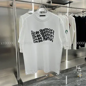 23SS Tasarımcı Mektup Baskı Tişörtleri Tee Sweatshirt Moda Yüksek Sokak Kısa Kollu Yaz Günlük Tişört Nefes Alabilir Erkekler Kadın Mürettebat Boyun Tees Elbiseleri Wo 31215