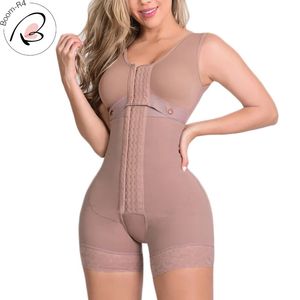 Cintura barriga shaper alta compressão shapewear corpo inteiro com gancho e olho fechamento frontal shaper sutiã ajustável emagrecimento bodysuit fajas colombianas 231208