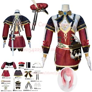Costumes d'anime jeu Genshin Impact Charlotte Cosplay Costume ensemble complet uniforme tenue Cosplay Charlotte Costume avec chapeau XS3XL en stock 231208