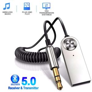 Ny aux Bluetooth -adapterbil 3,5 mm Jack Dongle Cable Handfree Car Kit Audio Sändare Auto Bluetooth 5.0 Mottagare