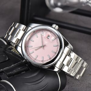 Moda Full Brand Wrist Watches Men Women Couples Loves 41mm 36mm Aço de aço METAL AUTOMÁTICO Relógio de luxo mecânico R 344