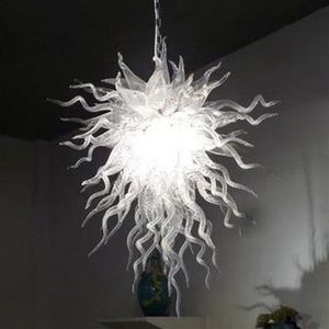 Lamp Pure White Color Hand Blown Glass Lights Crystal Chandeliers 32 Inches CE UL LED Decor Home Lamps Chandelier Lighting221l