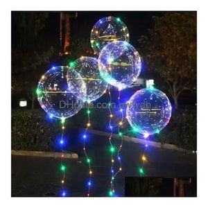 Partydekoration 20 Zoll leuchtende Luftballons mit Lichtschnur Luminou LED Bobo Ballon für Hochzeitsfest GWB16573 Drop Lieferung Ho Dhiw0