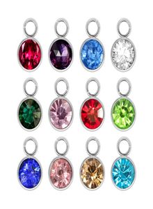 6x9mm 3Colors Birthstone Crystal Floating Charms Rhinestone rostfritt stål Charms för DIY örhängen NecklaceBracelets som gör hand3181473