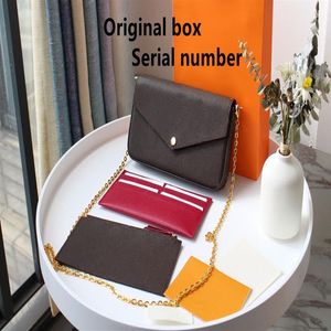 2021 Women Hand Valcs Quanty Hounder Leather Poundes Messenger Female Classic Wallet with Box Small Tote Crossbody Bag2582