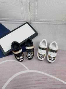 Luxury Kids Designer Shoes Printing Buckle Strap Baby 26-35 Cross Stripe Girls Boys DeC05
