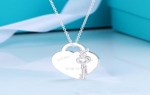 jia Necklaces high quality luxury chain pendants bijoux designer Love key necklace female T English Rose gold clavicle chain original packaging1729550