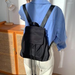 Schultaschen Ins All-Match-Studentenrucksack Mode Lässig Großraum-Nylon-Kordelzug Groß für Mädchen