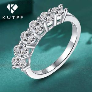 With Side Stones 3CT Moissanite Engagement Rings S925 Sterling Silver 6-Stone Oval Diamond Eternity Row Ring Wedding Band for Women Original YQ231209