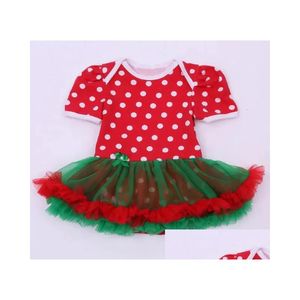 Setar Baby Year Winter Girl Rompers klänning Santa Snowman Reindeer Barn Kläd Juldräkt Outläktar Kids Ball Party Wear Drop DHCI3