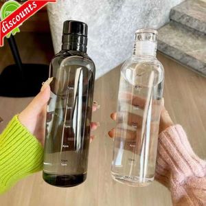 Aggiornamento 500/700ml Bottiglia di Acqua di Grande Capacità Indicatore del Tempo di Plastica Trasparente A Tenuta Stagna Tazza di Latte Boccetta Articoli e Attrezzature per Acqua, Caffè, Tè Kid Scuola Sport Camp