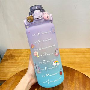 2000ML Sports Water Bottle Travel Portable Leakproof Drinkware Plastic Drink Bottles BPA Fitness Gym Protein Shaker Garrafa297r