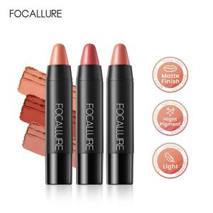 Lipstick Focallure 31 Kolory Wodoodporna matowa szminka Shimmer Metal nawilżający długotrwały Lipbalm Lips Makeup Kosmetics for Women 231208