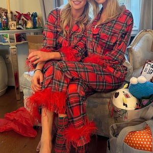 Kadın Uyku Salonu Moda 2 Parça Koyu Renkli Pijamalar Tüyler ile Set Uzun Kollu Yakel Düğmesi Gömlek Üstleri Sweet Garim Pantolon 231208