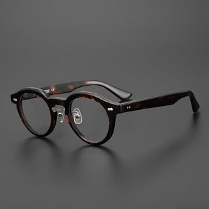 Modne okulary przeciwsłoneczne ramy japońskie ręcznie robione retro okrągłe okulary optyczne ramy mężczyźni kobiety vintage circate octan Myopia recept249e