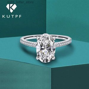 Z bocznymi kamieniami 3 owalny pierścień diamentowy moissanite dla kobiet z certyfikatem 925 srebrne pierścionki zaręczynowe obiecuje obiecujący pęd ślubny YQ231209