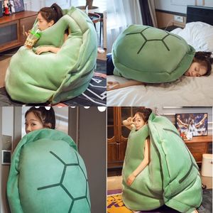 Blankets Swaddling Large Wearable Turtle Shell Plush Blanket Cute Soft Cushion Home Room Decor Sofa Decoration Birthday Children Day Gift For Kids 231208