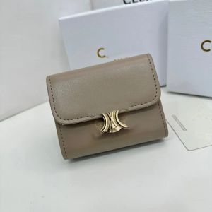 Fashion Designer Leather Wallets Luxury Triomphe Cuir Credit Card Holder Purse Bags Two-in-one Gold Hardware Women of Zippy Coin Purses