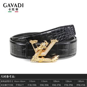 Crocodile Belly Designer High end Export Quality Men's Leather Belt Smooth Buckle Luxury Brand Diamond Inlaid Letter Buckle Pants jade Belt Authentic