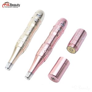 Tattoo Machine Rechargeable Permanent Makeup For Microblading Eyebrow Desgin Wireless Dermografo Pen Golden 10PCS R1 R3 Needles 231208