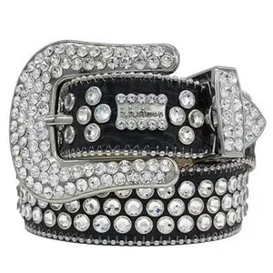 2022 Designer Bb Belt Simon Cintos para Homens Mulheres Brilhantes Cinto de Diamante Preto em Preto Azul Branco Multicor com Strass Brilhantes As345N