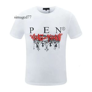 Męskie Pleins Men T-shirt PP projektant mody Phillip New Philipps Designer T-shirty zwykły projektant Slim Fit T-shirt Summer Rhinestone Printing Short 773