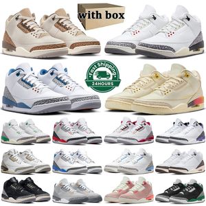 J3 Мужчины Женщины Баскетбольные кроссовки Jumpman 3 3s Cement Black Cardinal Red Pine Green Racer Blue Cool Grey Georgetown Medium Royal Tinker Trainers Мужские кроссовки 36-47