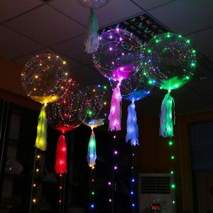 10セットLED GLOW BALLOONSユニークなパーティーの装飾風船インフレータブルライトアップ透明な輝く風船誕生日結婚式宴会EVE278H