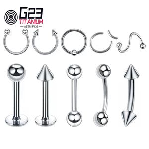 Outros acessórios de moda 10 pcs G23 ASTM 36 Tongue Ear Rings Bars Barbelll para mulher homem unisex corpo piercing jóias atacado 231208