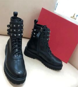 Valentine Women Designer New Arrival Luxury Boot Top Quality Ladies Boots Buckle Designer Lady Plain Leather Rubber Outsole Ankle Boot