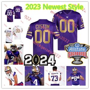 Dillon Johnson Michael Penix Washington Huskies Football 2023 Maglia da gioco Sugar Bowl Jalen McMillan Roma Odunze Bralen Trice Giles Jackson Zion Tupuola-Fetui