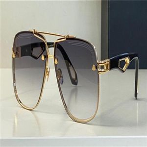 Top man fashion design sunglasses THE KING II square lens K gold frame high-end generous style outdoor uv400 protective glasses266c