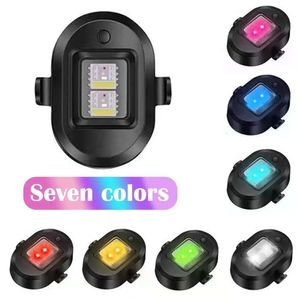 New 1pc Universal LED Anti-collision Warning Light 7 Color Flashing Light Motorcycle Bikes Drone With Strobe Car Warning Lights